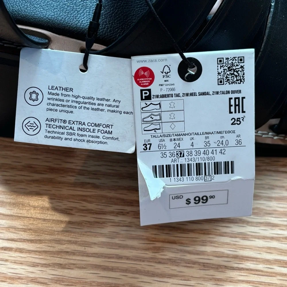 Zara Strappy Black Sandals for Women - Picture 9 of 12